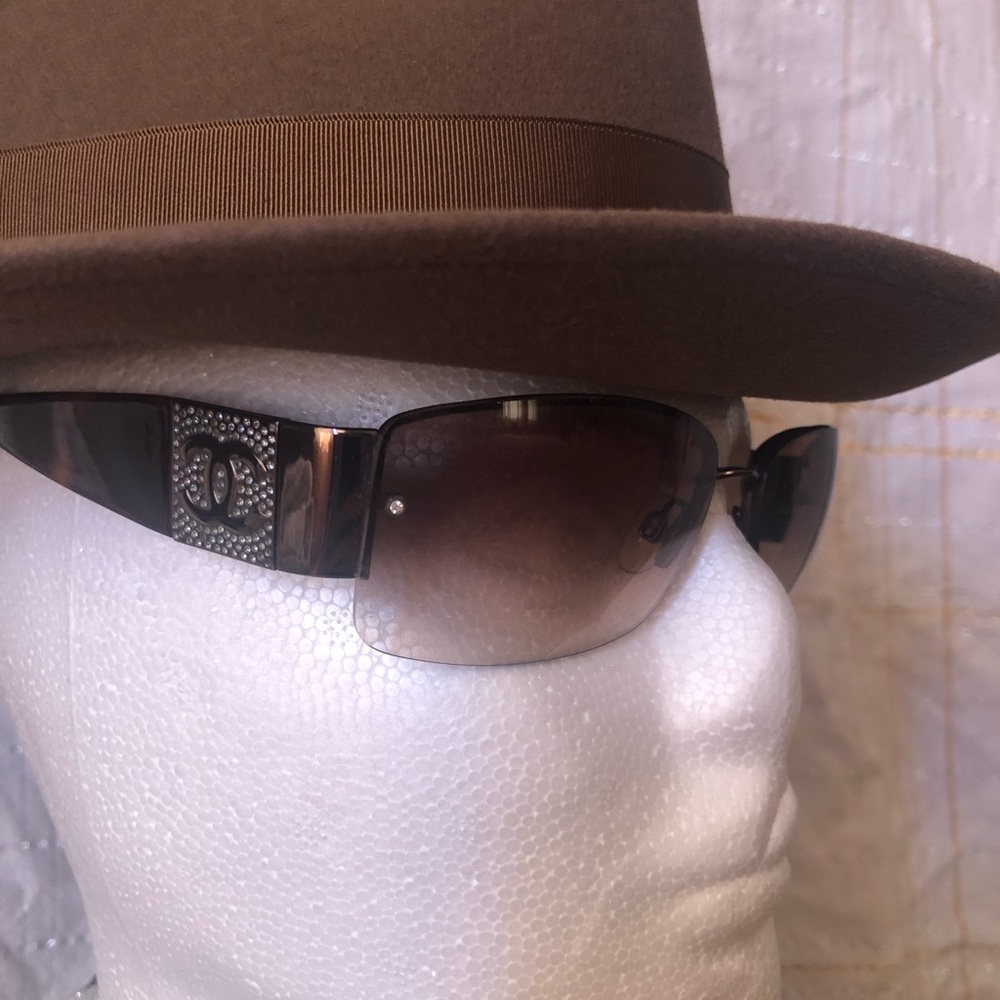 Chanel Crystal Tortoise Shell Sun Glasses